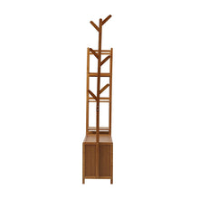 Load image into Gallery viewer, Freestanding Bamboo Clothes Rack with Storage Shelves Living and Home