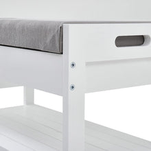 Load image into Gallery viewer, 2-Tier Wood Shoe Storage Bench with Padded Seat Benches Living and Home