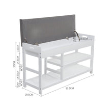 Load image into Gallery viewer, 2-Tier Wood Shoe Storage Bench with Padded Seat Benches Living and Home