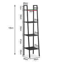 Load image into Gallery viewer, 4-Tier Industrial Metal Open Ladder Shelf Living and Home