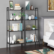 Load image into Gallery viewer, 4-Tier Industrial Metal Open Ladder Shelf Living and Home
