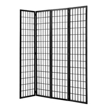 Load image into Gallery viewer, 3/4 Panel Solid Wood Folding Room Divider Screen Stylish and Functional Partition Room Dividers Living and Home Black 4 Panel -H180*L180CM