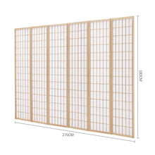 Load image into Gallery viewer, 6-Panel Solid Wood Folding Room Divider Screen Natural Room Dividers Living and Home