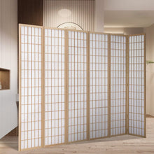 Load image into Gallery viewer, 6-Panel Solid Wood Folding Room Divider Screen Natural Room Dividers Living and Home