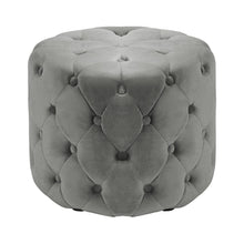 Load image into Gallery viewer, Round Velvet Buttoned Footstool Living and Home