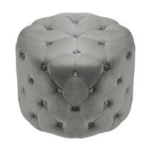 Load image into Gallery viewer, Round Velvet Buttoned Footstool Living and Home