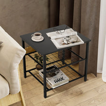Load image into Gallery viewer, Black Side Table with Sturdy Metal Legs Living and Home
