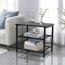 Load image into Gallery viewer, Black Side Table with Sturdy Metal Legs Living and Home