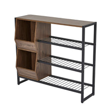 Load image into Gallery viewer, Direct Modern Walnut 3 Tier Shoe Organizer Shelf Living and Home
