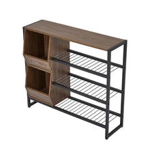 Load image into Gallery viewer, Direct Modern Walnut 3 Tier Shoe Organizer Shelf Living and Home