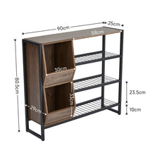 Load image into Gallery viewer, Direct Modern Walnut 3 Tier Shoe Organizer Shelf Living and Home