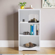 Load image into Gallery viewer, Elegant White Open Display Cabinet / Bookcase Crafted from Bamboo and MDF Living and Home