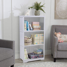 Load image into Gallery viewer, Elegant White Open Display Cabinet / Bookcase Crafted from Bamboo and MDF Living and Home