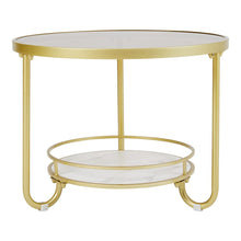 Load image into Gallery viewer, 2 Tier Round Glass and Slate Coffee Table Coffee Tables Living and Home