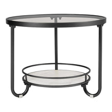 Load image into Gallery viewer, 2 Tier Round Glass and Slate Coffee Table Coffee Tables Living and Home