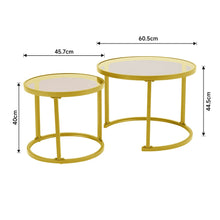 Load image into Gallery viewer, Set of 2 Tea Glass Round Nesting Coffee Table Coffee Tables Living and Home