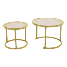 Load image into Gallery viewer, Set of 2 Tea Glass Round Nesting Coffee Table Coffee Tables Living and Home