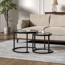Load image into Gallery viewer, Set of 2 Tea Glass Round Nesting Coffee Table Coffee Tables Living and Home
