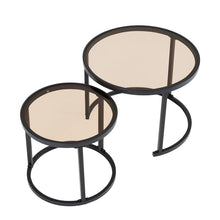 Load image into Gallery viewer, Set of 2 Tea Glass Round Nesting Coffee Table Coffee Tables Living and Home