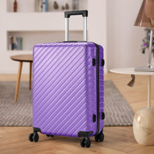 Load image into Gallery viewer, 20/24/28 Inch Lightweight Hardside Slash Texture Travel Suitcase with Spinner Wheels Travel Suitcases Living and Home Purple 24 inch