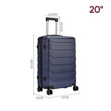 Load image into Gallery viewer, 24 Inch Black/Blue/Grey Rolling Hardshell Luggage Travel Suitcase Travel Suitcases Living and Home