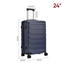 Load image into Gallery viewer, 24 Inch Black/Blue/Grey Rolling Hardshell Luggage Travel Suitcase Travel Suitcases Living and Home