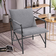 Load image into Gallery viewer, Modern Minimalist Linen Armchair with Metal Frame Living and Home