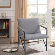Load image into Gallery viewer, Modern Minimalist Linen Armchair with Metal Frame Living and Home