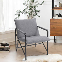 Load image into Gallery viewer, Modern Minimalist Linen Armchair with Metal Frame Living and Home