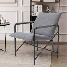Load image into Gallery viewer, Modern Minimalist Linen Armchair with Metal Frame Living and Home