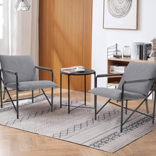 Load image into Gallery viewer, Modern Minimalist Linen Armchair with Metal Frame Living and Home