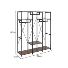 Load image into Gallery viewer, Large Freestanding Clothing Rack with Storage Shelves