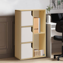 Load image into Gallery viewer, Wooden Bookcase Storage Cabinet with Doors and Open Shelf Living and Home