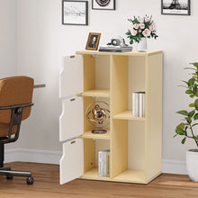 Load image into Gallery viewer, Wooden Bookcase Storage Cabinet with Doors and Open Shelf Living and Home