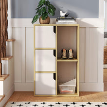 Load image into Gallery viewer, Wooden Bookcase Storage Cabinet with Doors and Open Shelf Living and Home