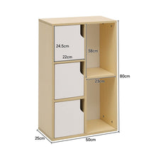 Load image into Gallery viewer, Wooden Bookcase Storage Cabinet with Doors and Open Shelf Living and Home