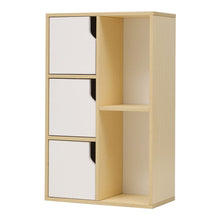Load image into Gallery viewer, Wooden Bookcase Storage Cabinet with Doors and Open Shelf Living and Home