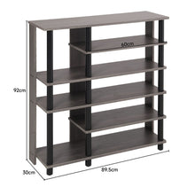 Load image into Gallery viewer, Open-Style Wood Shoe Rack Living and Home Gray Wood Grain