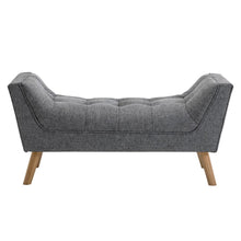 Load image into Gallery viewer, Soft Chenille Upholstered Bench with Wooden Legs Living and Home Grey