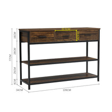 Load image into Gallery viewer, Vintage Console Table with Drawers and Shelves