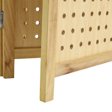 Load image into Gallery viewer, Natural Wood Round-Hole Screen with Four Panels in Paulownia Wood Living and Home