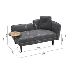 Load image into Gallery viewer, Linen Chaise Lounge with Tray Table