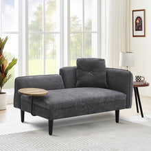 Load image into Gallery viewer, Linen Chaise Lounge with Tray Table