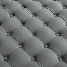 Load image into Gallery viewer, Grey Velvet Buttoned Tufted Footstool 62cm x 62cm x 40cm