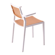 Load image into Gallery viewer, Pseudo-rattan PP Dining Chair Set of 4 with Armrest in White