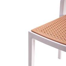 Load image into Gallery viewer, Pseudo-rattan PP Dining Chair Set of 4 with Armrest in White