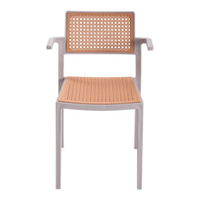 Load image into Gallery viewer, Pseudo-rattan PP Dining Chair Set of 4 with Armrest in Grey