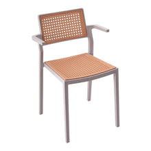 Load image into Gallery viewer, Pseudo-rattan PP Dining Chair Set of 4 with Armrest in Grey