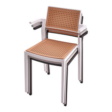 Load image into Gallery viewer, Pseudo-rattan PP Dining Chair Set of 4 with Armrest in Grey
