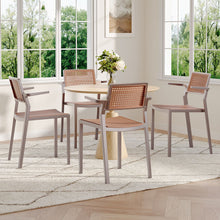 Load image into Gallery viewer, Pseudo-rattan PP Dining Chair Set of 4 with Armrest in Grey